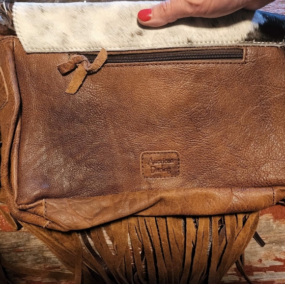 Leather Purse cowhide and tassels. American Darling new - Picture 2 of 7